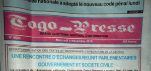 4 novembre 2015 Togo Presse